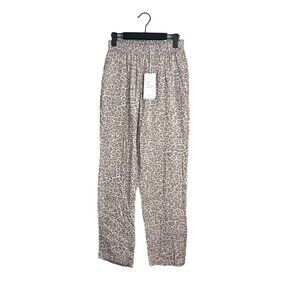 NWT Calme by Johnny Was Relaxed Fit Pant Pull On Leopard Organic Gauzy Cotton XS